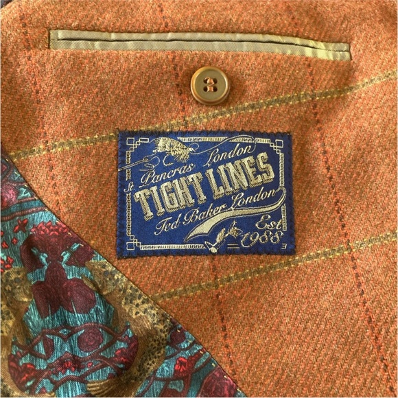 Ted Baker London Tight Lines Wool Sport Coat Jacket NWOT Tweed Plaid Men's - Picture 3 of 3
